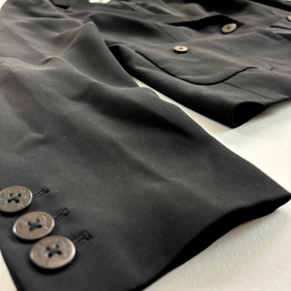 EMANUEL UNGARO Suit Blazer SZ 14 Single Button Wrinkle Free Peplum Back Black - Picture 3 of 11